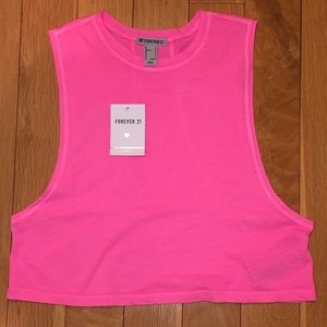 NWT Forever 21 Neon Pink Athletic Top Size S